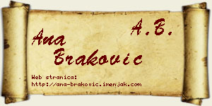 Ana Braković vizit kartica